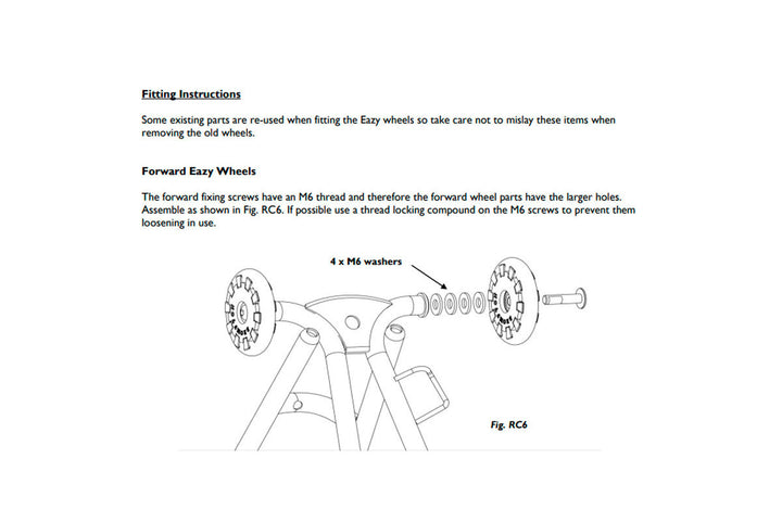 Brompton Eazy Wheel Rollers with Fittings 6mm holes