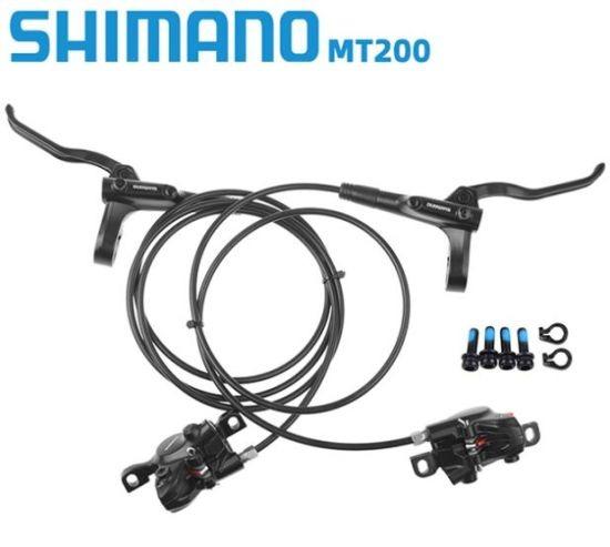Shimano MT200 Hydraulic Disc Brake Set – Front & Rear With Resin Pads & Rotors