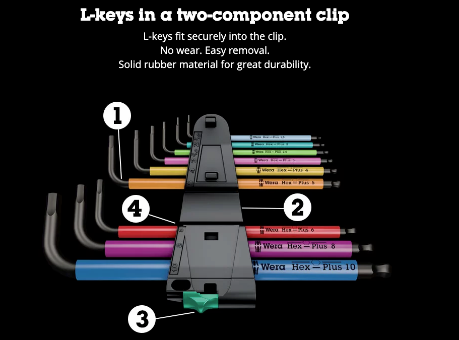 Wera 950/9 Hex-Plus Multicolor HF-1 L-Keys with Holding function
