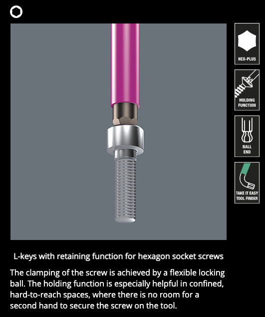 Wera 950/9 Hex-Plus Multicolor HF-1 L-Keys with Holding function