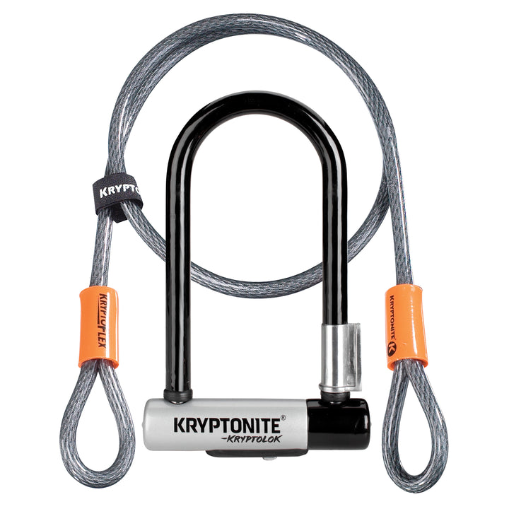 KRYPTONITE KryptoLok Mini-7 U-Lock WITH 4' FLEX CABLE