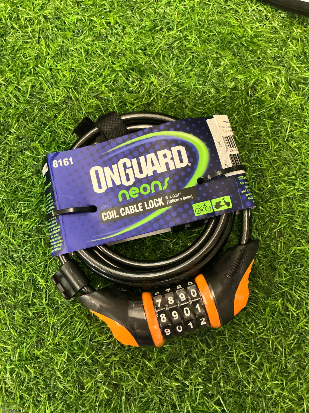 OnGuard Cable Lock 8161 Combo Neon Orange