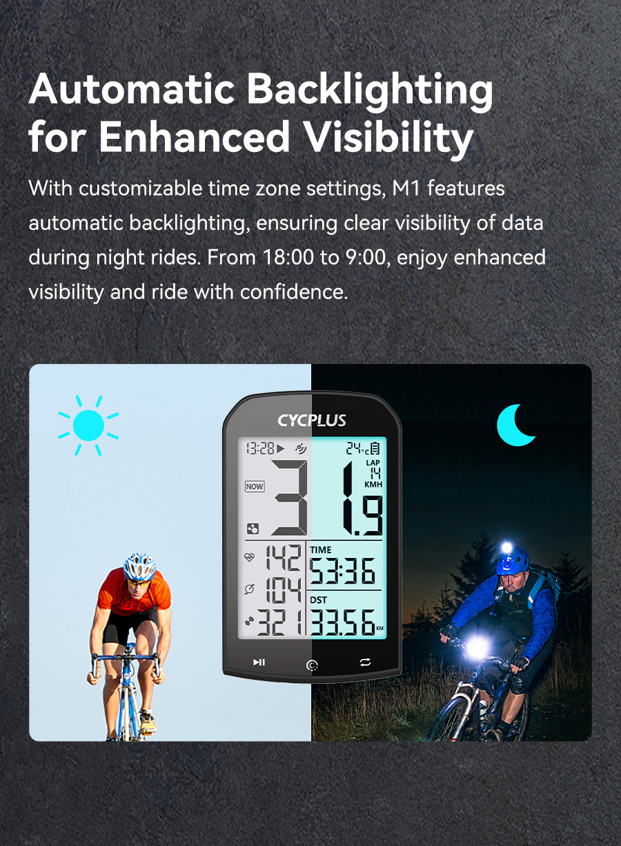 Cycplus M1 GPS Wireless Bike Computer (w/ Syncing) – Bikeary Bicycle ...