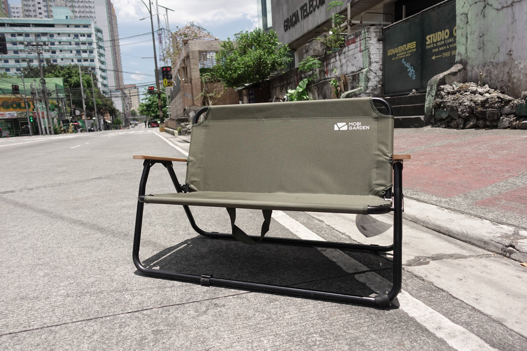 MobiGarden Double Folding Bench - Olive