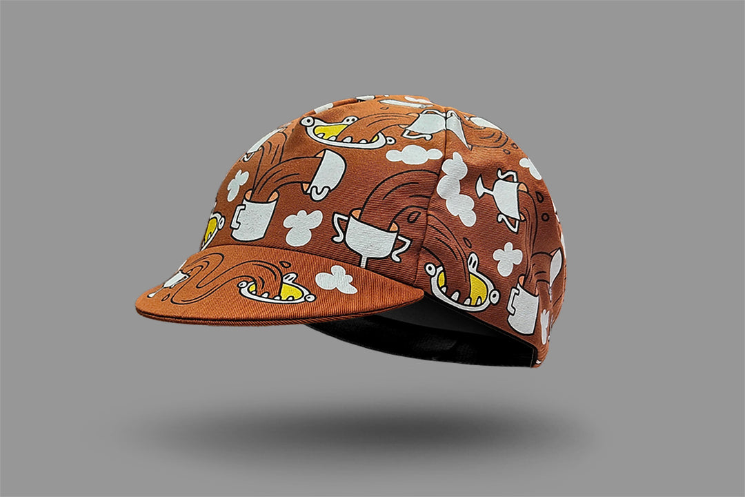 Cycling Cap - No Coffee No Trophy - Brown