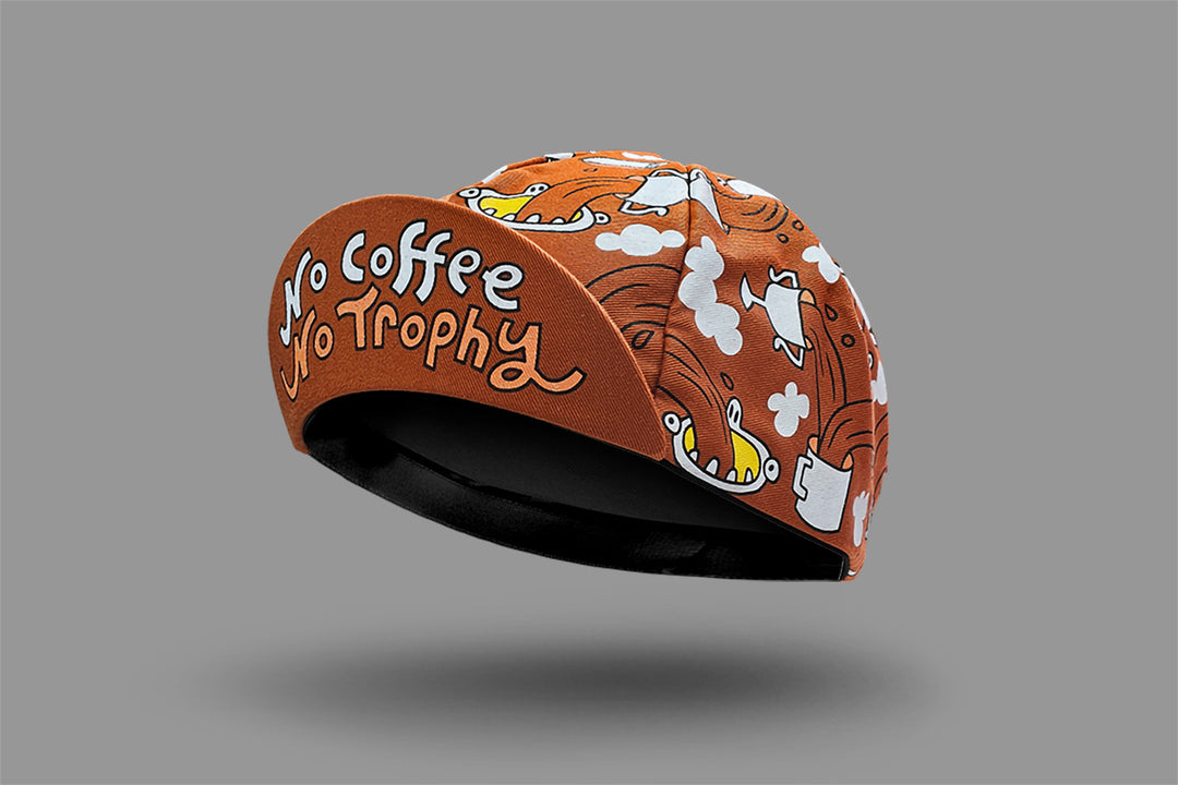 Cycling Cap - No Coffee No Trophy - Brown