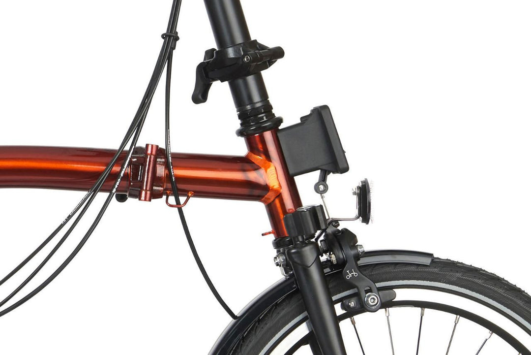 Brompton 2024 C-Line Explore - Flame Laquer with Cambium Saddle