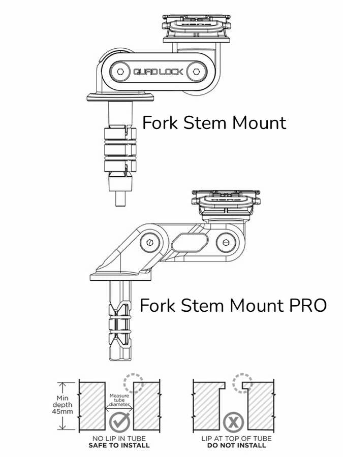 Quad Lock Motorcycle Fork Stem Mount – Bikeary Bicycle Lifestyle