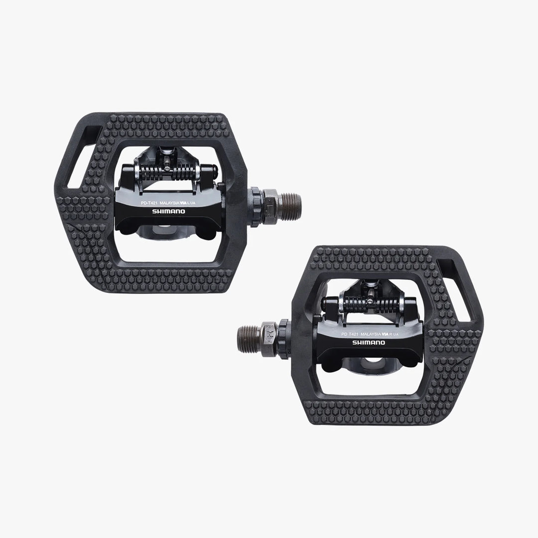 Shimano T421 Click'r Dual Platform SPD Pedals Black