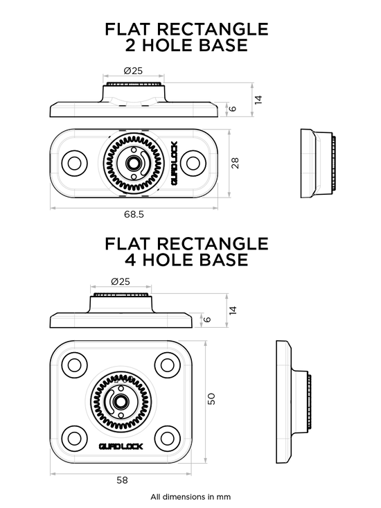 Quad Lock 360 Base - Flat