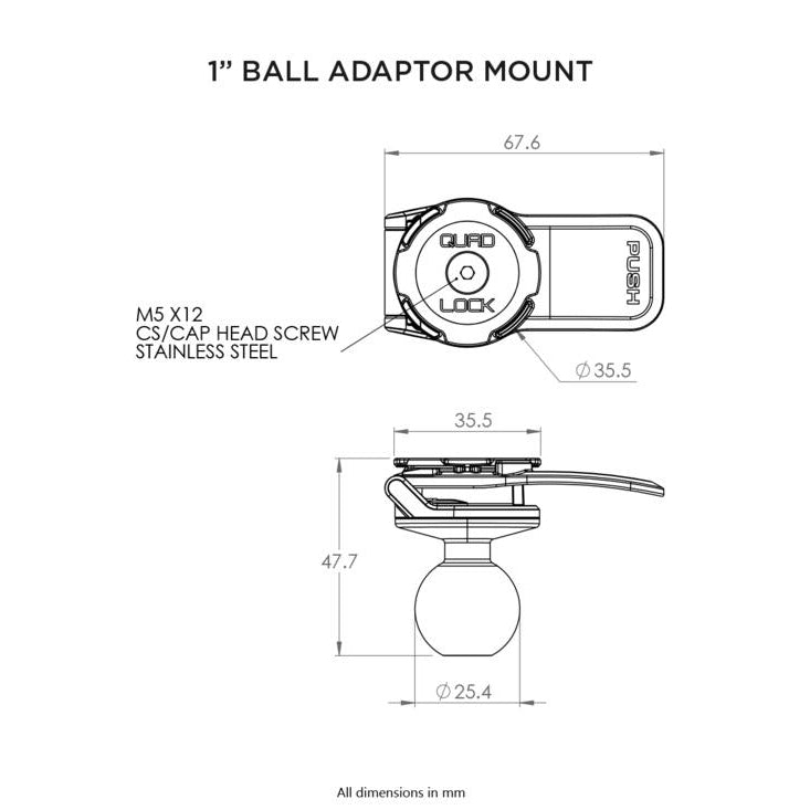 QUAD LOCK Ball Adaptor Mount 1” V2